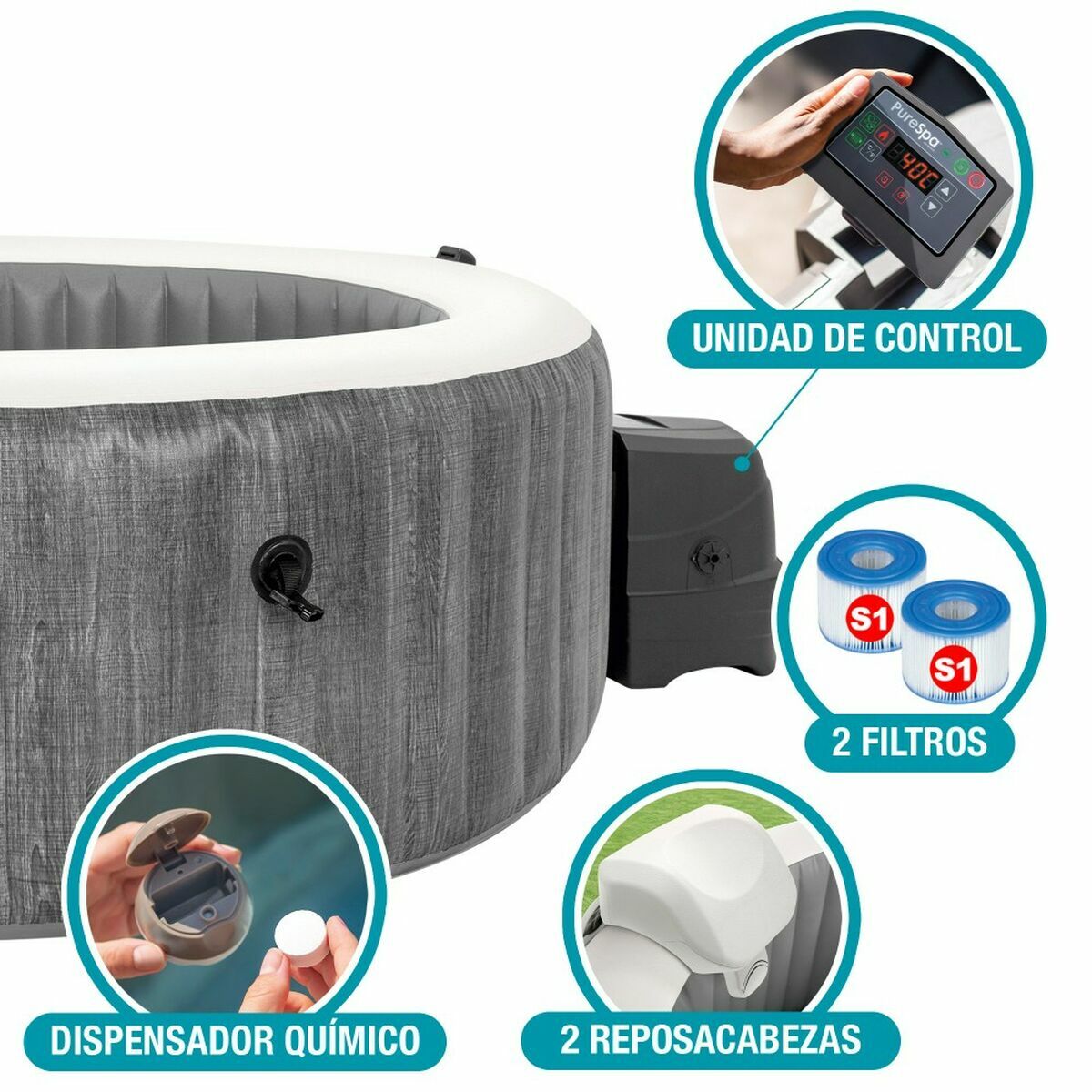 PISCINAHINCHABLEINTEX6PLAZAS220240VJACUZZI216X71CMP5